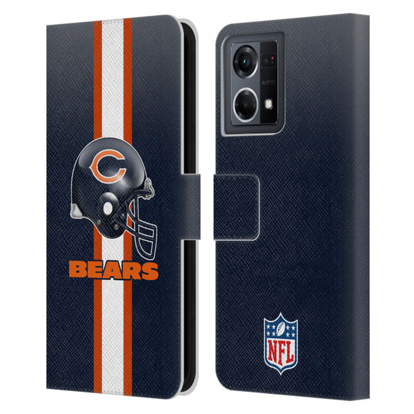 NFL Chicago Bears Logo Helmet Leather Book Wallet Case Cover For OPPO Reno8 4G
