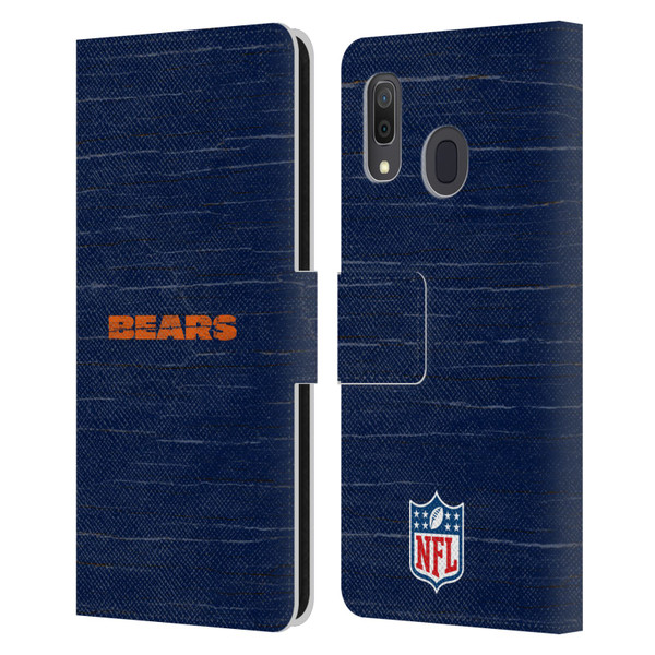 NFL Chicago Bears Logo Distressed Look Leather Book Wallet Case Cover For Samsung Galaxy A33 5G (2022)