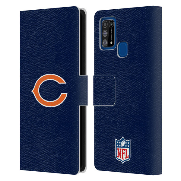 NFL Chicago Bears Logo Plain Leather Book Wallet Case Cover For Samsung Galaxy M31 (2020)