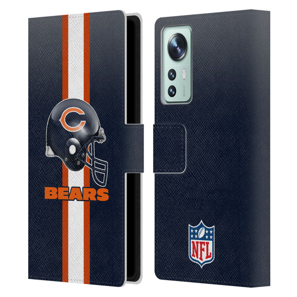 NFL Chicago Bears Logo Helmet Leather Book Wallet Case Cover For Xiaomi 12