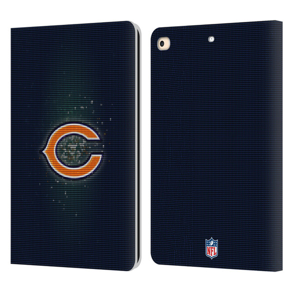NFL Chicago Bears Artwork LED Leather Book Wallet Case Cover For Apple iPad 9.7 2017 / iPad 9.7 2018
