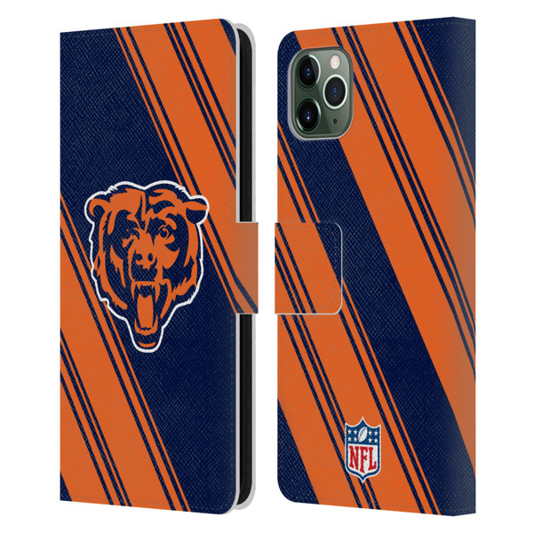 NFL Chicago Bears Artwork Stripes Leather Book Wallet Case Cover For Apple iPhone 11 Pro Max