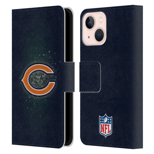NFL Chicago Bears Artwork LED Leather Book Wallet Case Cover For Apple iPhone 13 Mini