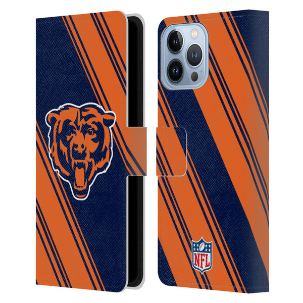 NFL Chicago Bears Artwork Stripes Leather Book Wallet Case Cover For Apple iPhone 13 Pro Max