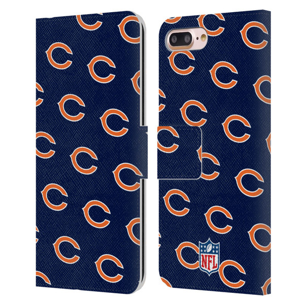 NFL Chicago Bears Artwork Patterns Leather Book Wallet Case Cover For Apple iPhone 7 Plus / iPhone 8 Plus
