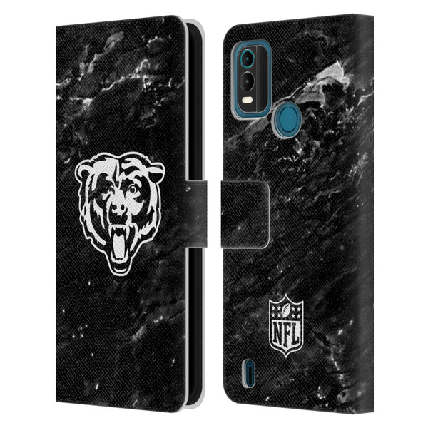 NFL Chicago Bears Artwork Marble Leather Book Wallet Case Cover For Nokia G11 Plus
