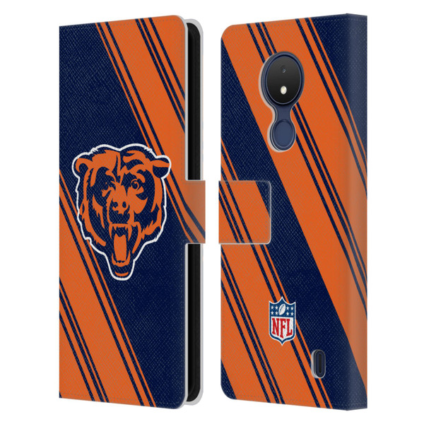 NFL Chicago Bears Artwork Stripes Leather Book Wallet Case Cover For Nokia C21