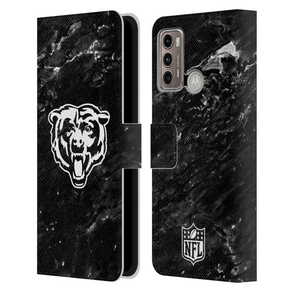 NFL Chicago Bears Artwork Marble Leather Book Wallet Case Cover For Motorola Moto G60 / Moto G40 Fusion