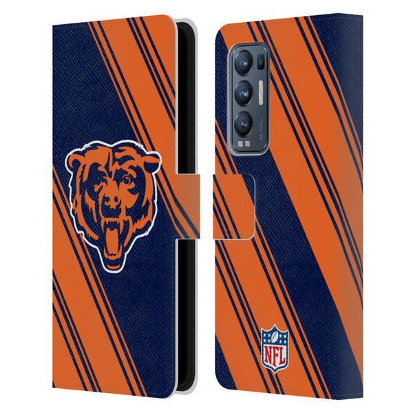 NFL Chicago Bears Artwork Stripes Leather Book Wallet Case Cover For OPPO Find X3 Neo / Reno5 Pro+ 5G