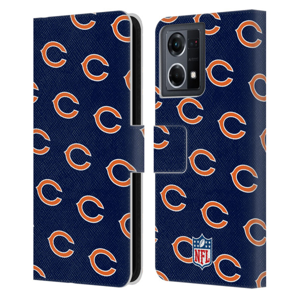 NFL Chicago Bears Artwork Patterns Leather Book Wallet Case Cover For OPPO Reno8 4G