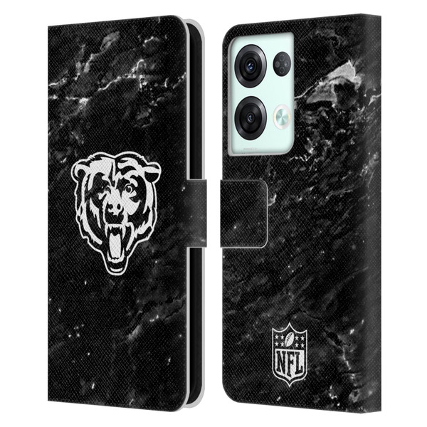 NFL Chicago Bears Artwork Marble Leather Book Wallet Case Cover For OPPO Reno8 Pro