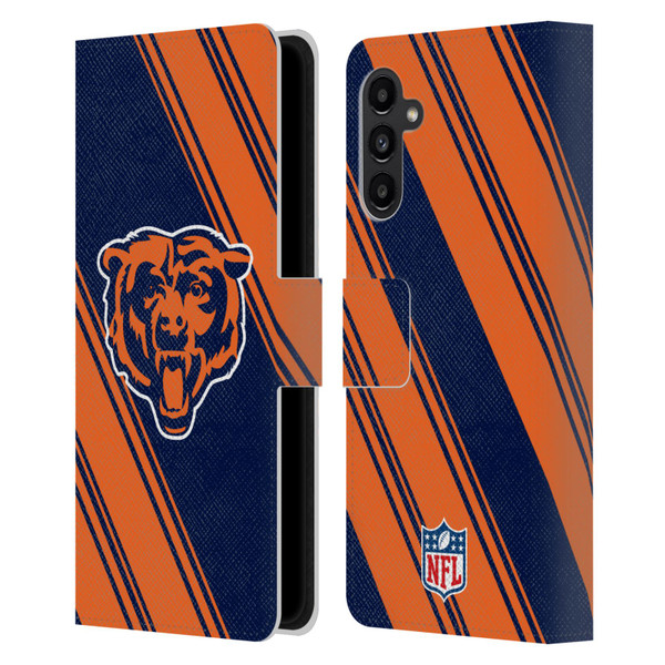 NFL Chicago Bears Artwork Stripes Leather Book Wallet Case Cover For Samsung Galaxy A13 5G (2021)