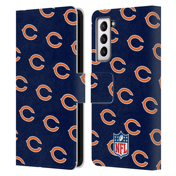 NFL Chicago Bears Artwork Patterns Leather Book Wallet Case Cover For Samsung Galaxy S21 5G