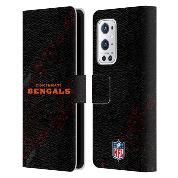 NFL Cincinnati Bengals Logo Blur Leather Book Wallet Case Cover For OnePlus 9 Pro