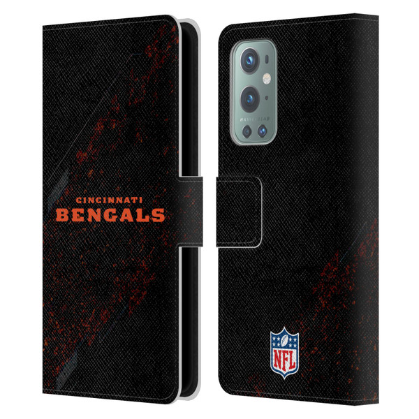 NFL Cincinnati Bengals Logo Blur Leather Book Wallet Case Cover For OnePlus 9