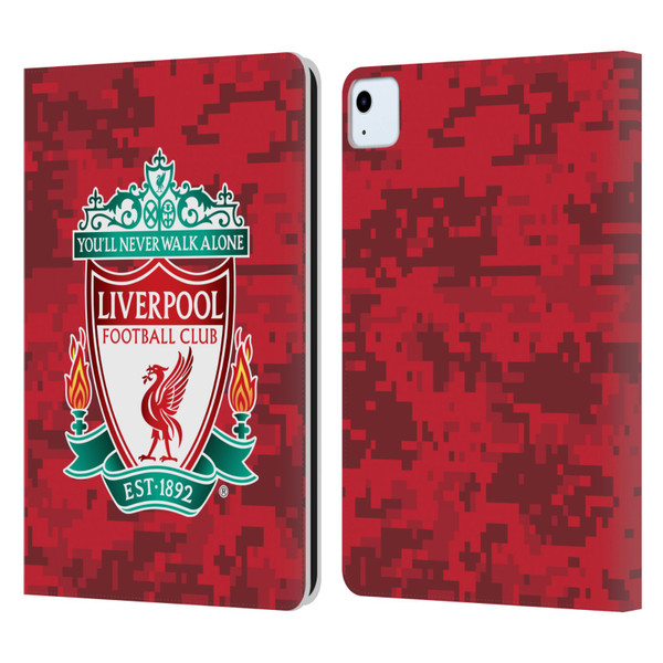 Liverpool Football Club Digital Camouflage Home Red Crest Leather Book Wallet Case Cover For Apple iPad Air 11 2020/2022/2024