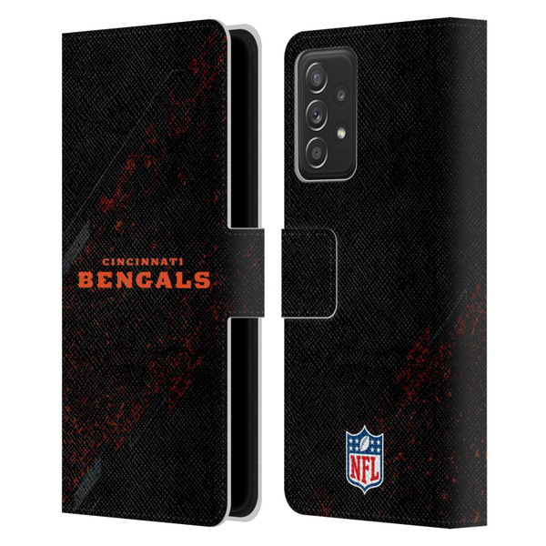 NFL Cincinnati Bengals Logo Blur Leather Book Wallet Case Cover For Samsung Galaxy A52 / A52s / 5G (2021)