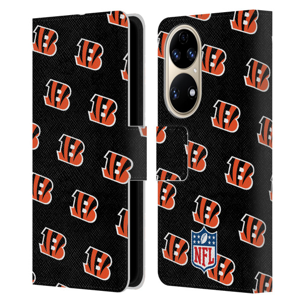 NFL Cincinnati Bengals Artwork Patterns Leather Book Wallet Case Cover For Huawei P50