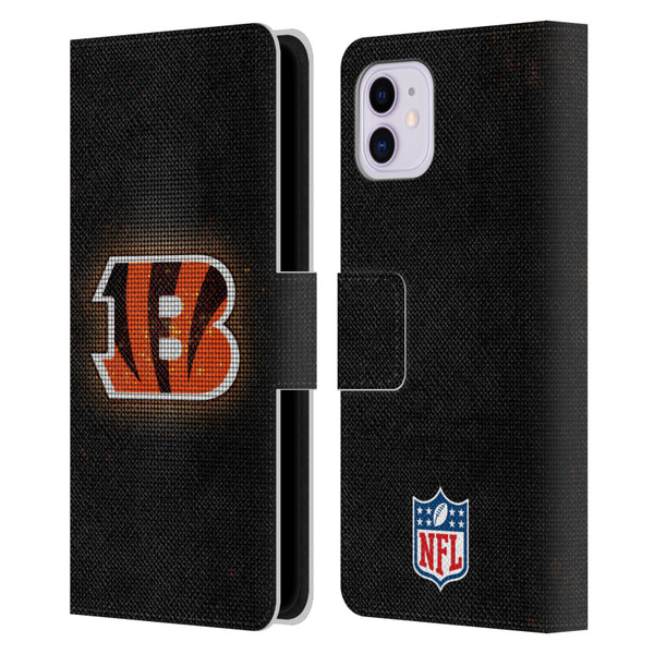 NFL Cincinnati Bengals Artwork LED Leather Book Wallet Case Cover For Apple iPhone 11