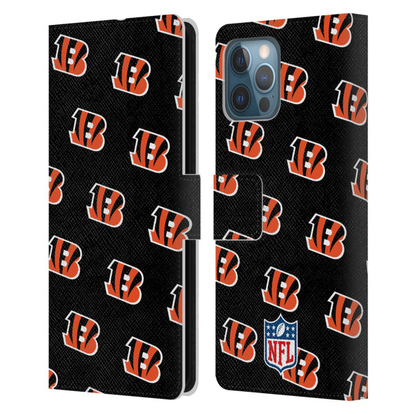 NFL Cincinnati Bengals Artwork Patterns Leather Book Wallet Case Cover For Apple iPhone 12 Pro Max