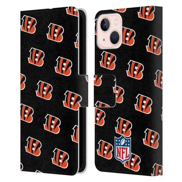 NFL Cincinnati Bengals Artwork Patterns Leather Book Wallet Case Cover For Apple iPhone 13