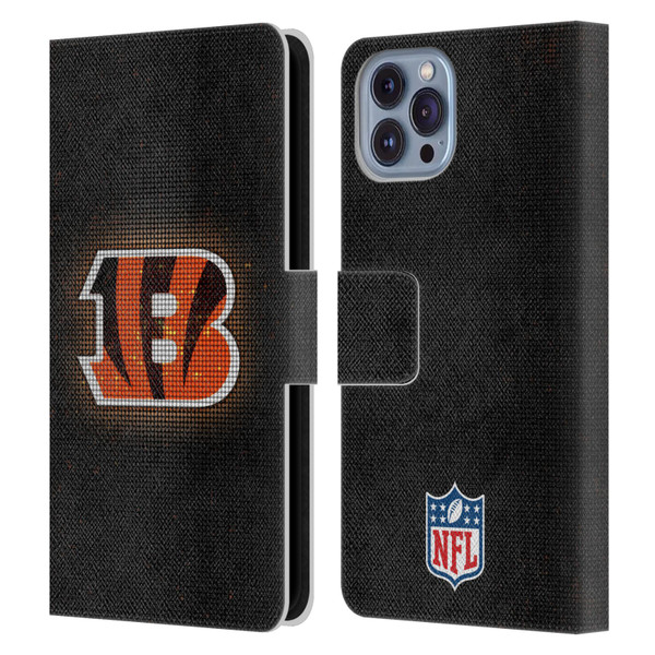 NFL Cincinnati Bengals Artwork LED Leather Book Wallet Case Cover For Apple iPhone 14
