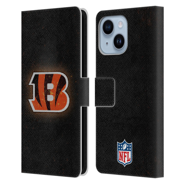 NFL Cincinnati Bengals Artwork LED Leather Book Wallet Case Cover For Apple iPhone 14 Plus