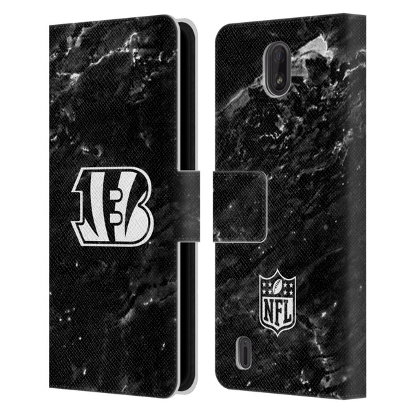 NFL Cincinnati Bengals Artwork Marble Leather Book Wallet Case Cover For Nokia C01 Plus/C1 2nd Edition