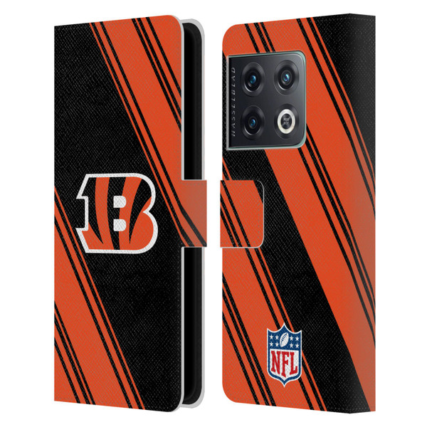 NFL Cincinnati Bengals Artwork Stripes Leather Book Wallet Case Cover For OnePlus 10 Pro