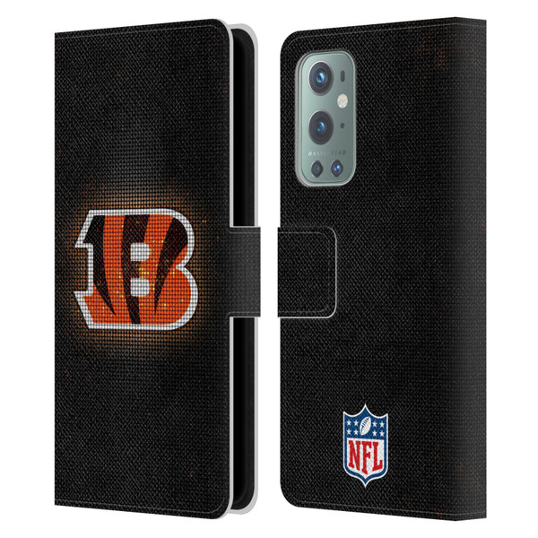 NFL Cincinnati Bengals Artwork LED Leather Book Wallet Case Cover For OnePlus 9
