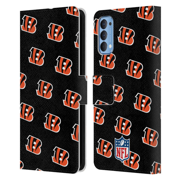 NFL Cincinnati Bengals Artwork Patterns Leather Book Wallet Case Cover For OPPO Reno 4 5G