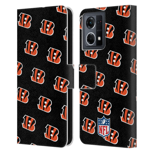 NFL Cincinnati Bengals Artwork Patterns Leather Book Wallet Case Cover For OPPO Reno8 4G