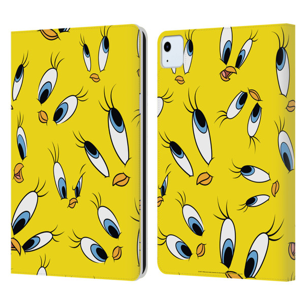 Looney Tunes Patterns Tweety Leather Book Wallet Case Cover For Apple iPad Air 11 2020/2022/2024