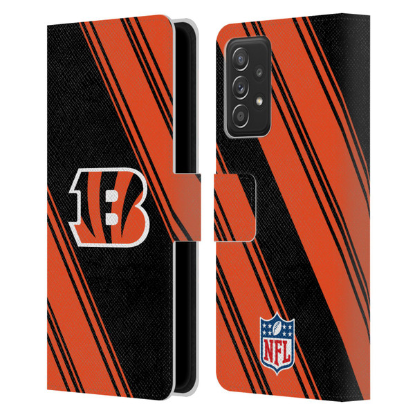 NFL Cincinnati Bengals Artwork Stripes Leather Book Wallet Case Cover For Samsung Galaxy A52 / A52s / 5G (2021)