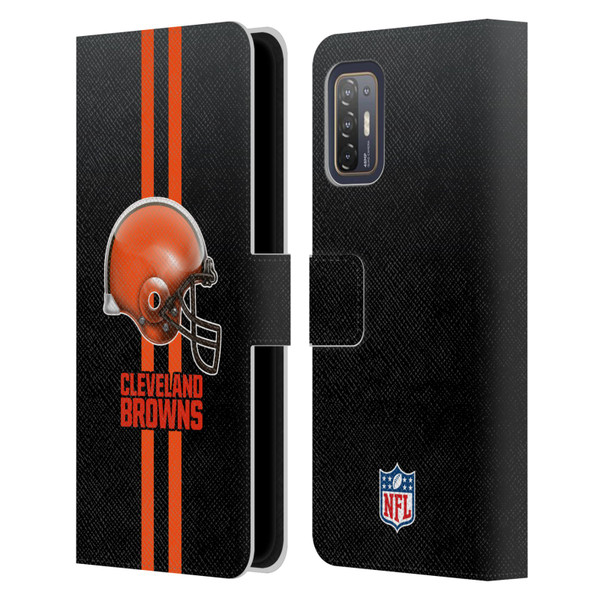 NFL Cleveland Browns Logo Helmet Leather Book Wallet Case Cover For HTC Desire 21 Pro 5G