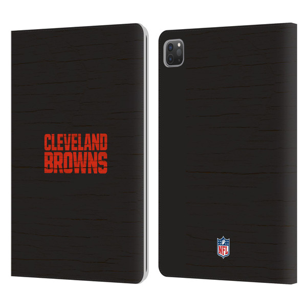 NFL Cleveland Browns Logo Distressed Look Leather Book Wallet Case Cover For Apple iPad Pro 11 2020 / 2021 / 2022