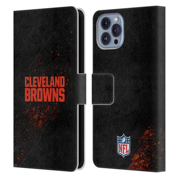 NFL Cleveland Browns Logo Blur Leather Book Wallet Case Cover For Apple iPhone 14