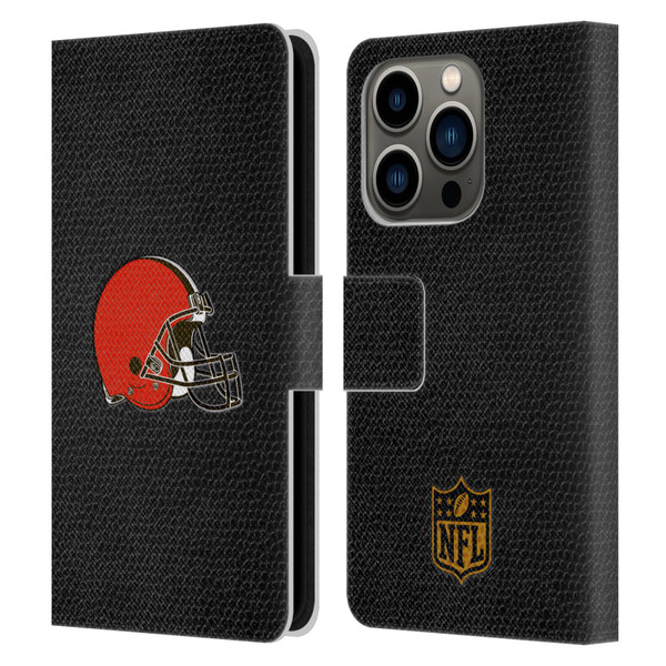 NFL Cleveland Browns Logo Football Leather Book Wallet Case Cover For Apple iPhone 14 Pro