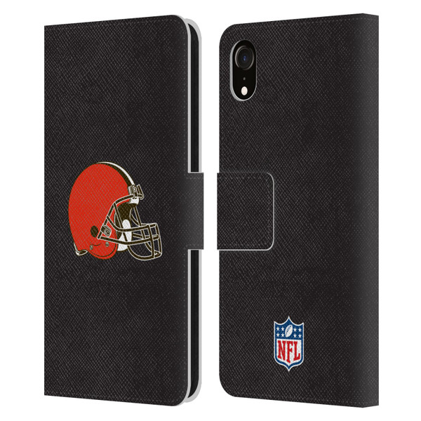 NFL Cleveland Browns Logo Plain Leather Book Wallet Case Cover For Apple iPhone XR