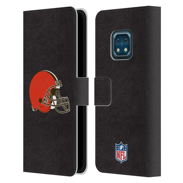 NFL Cleveland Browns Logo Plain Leather Book Wallet Case Cover For Nokia XR20