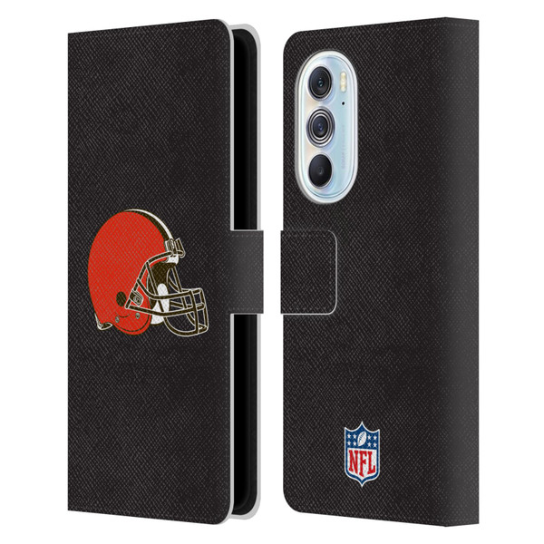 NFL Cleveland Browns Logo Plain Leather Book Wallet Case Cover For Motorola Edge X30