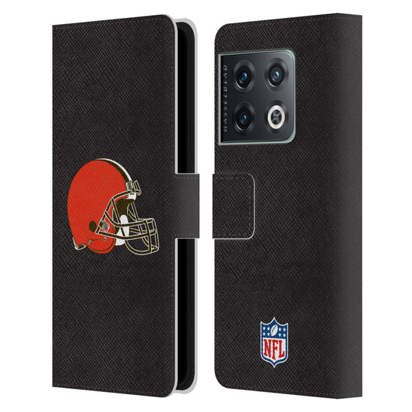 NFL Cleveland Browns Logo Plain Leather Book Wallet Case Cover For OnePlus 10 Pro
