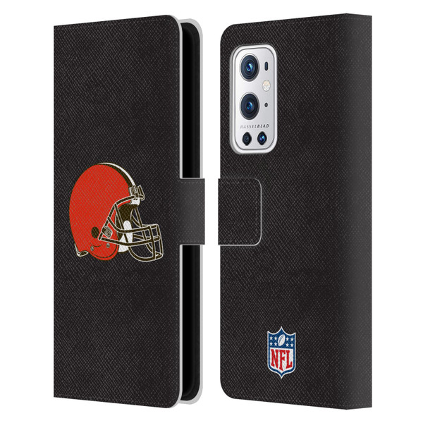 NFL Cleveland Browns Logo Plain Leather Book Wallet Case Cover For OnePlus 9 Pro