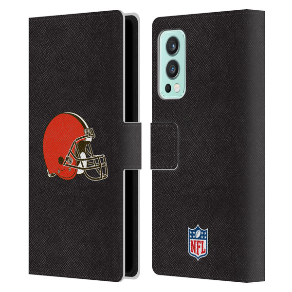 NFL Cleveland Browns Logo Plain Leather Book Wallet Case Cover For OnePlus Nord 2 5G