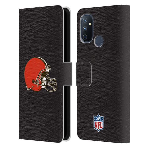 NFL Cleveland Browns Logo Plain Leather Book Wallet Case Cover For OnePlus Nord N100