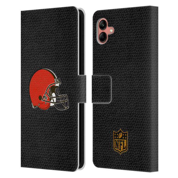 NFL Cleveland Browns Logo Football Leather Book Wallet Case Cover For Samsung Galaxy A04 (2022)
