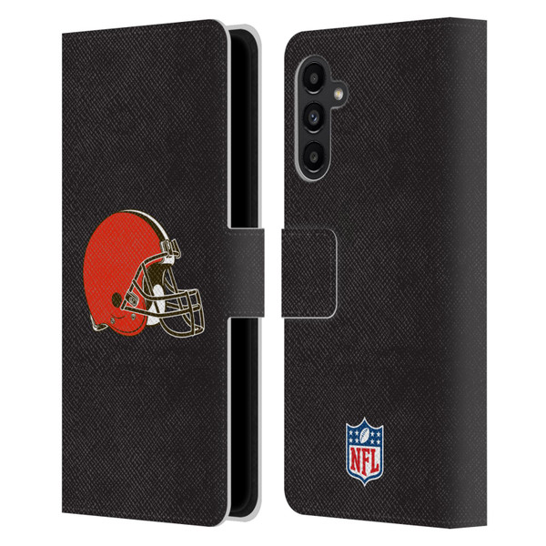 NFL Cleveland Browns Logo Plain Leather Book Wallet Case Cover For Samsung Galaxy A13 5G (2021)