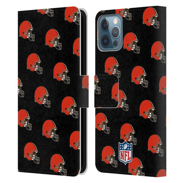 NFL Cleveland Browns Artwork Patterns Leather Book Wallet Case Cover For Apple iPhone 12 / iPhone 12 Pro