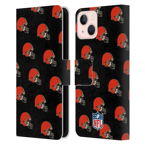 NFL Cleveland Browns Artwork Patterns Leather Book Wallet Case Cover For Apple iPhone 13