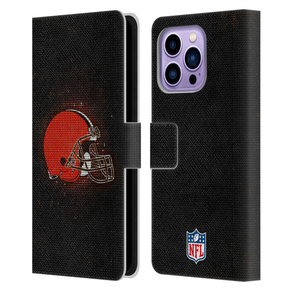 NFL Cleveland Browns Artwork LED Leather Book Wallet Case Cover For Apple iPhone 14 Pro Max
